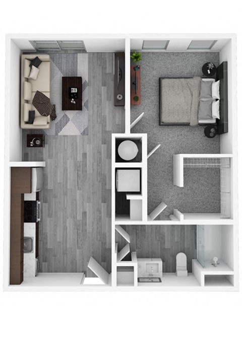 A1 Floor Plan at Novi Flats, Concord, 28025